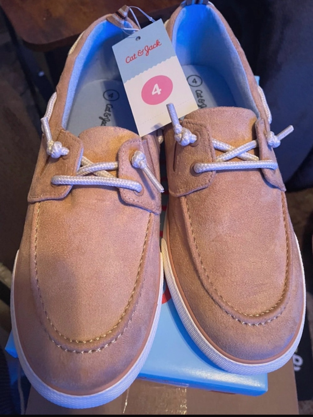 Cat & Jack Blush Pink Suede Boat Shoes